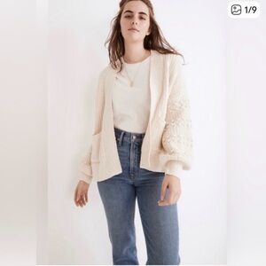 Madewell Cream Textured Cardigan